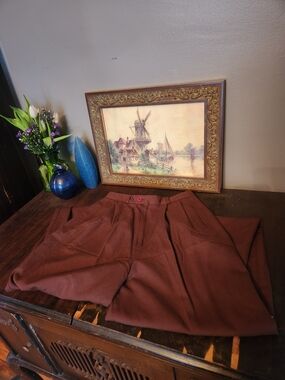 Vintagw Brown Condor Pleated Front Trousers